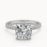 Roxanne Hidden Halo Cushion Yellow Gold