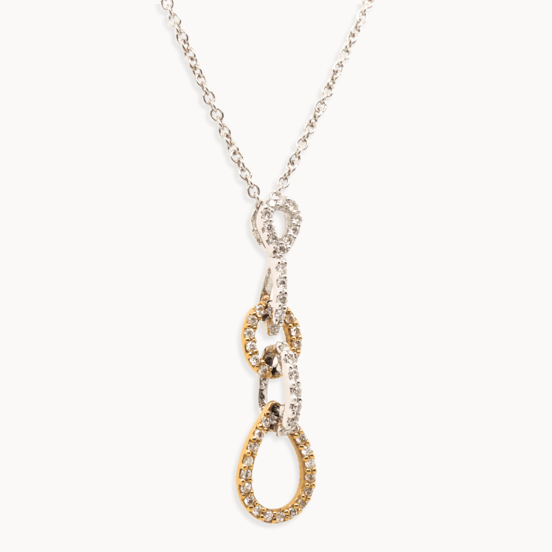 Two-tone Diamond Chain Necklace
