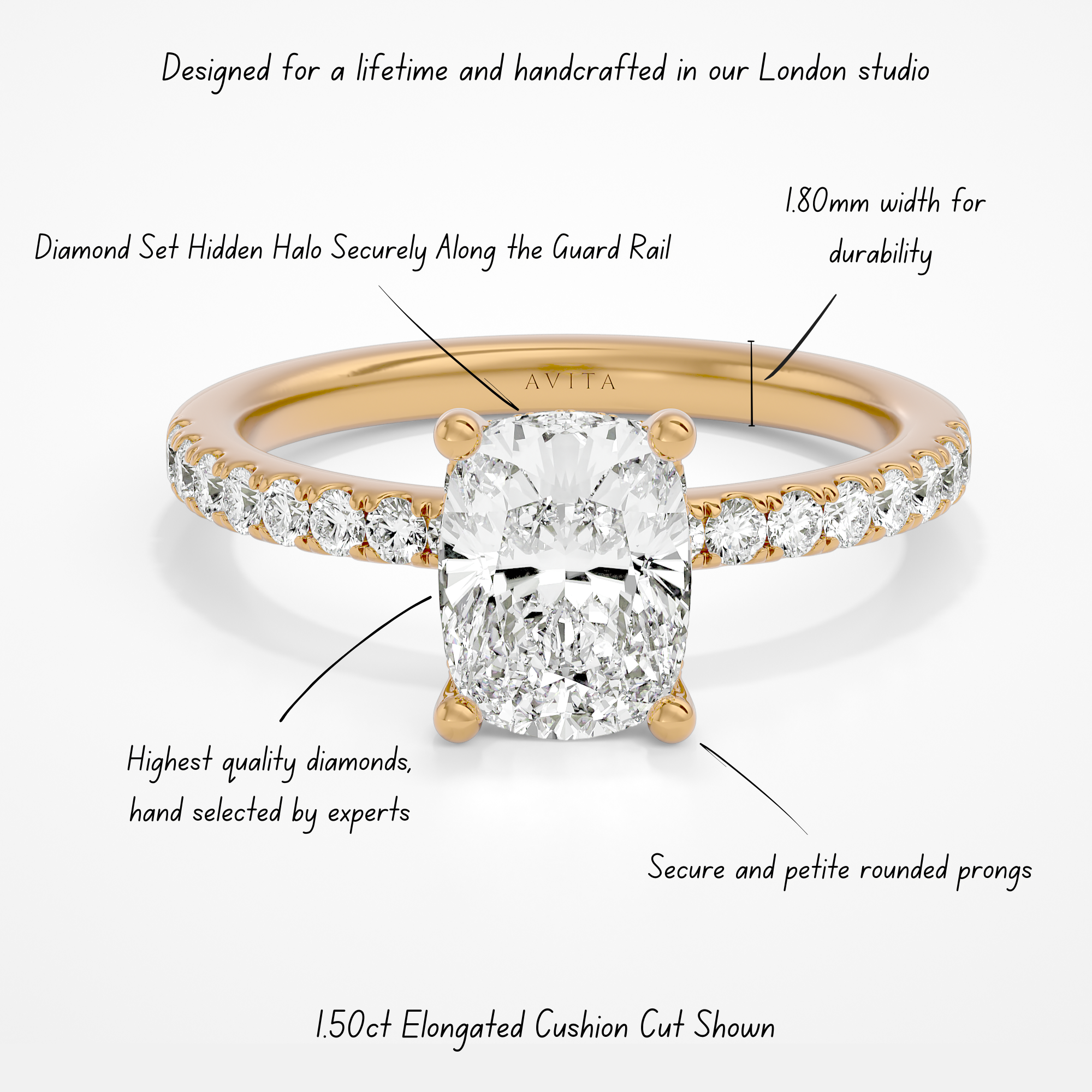 Roxanne Hidden Halo Elongated Cushion Lab