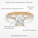 Roxanne Hidden Halo Elongated Cushion Lab - Yellow Gold