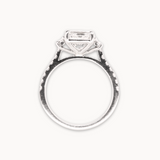 Radiant and Baguette Diamond Trilogy Engagement Ring