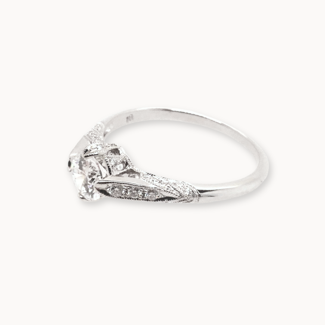 Intricate Detailing Round Diamond Ring