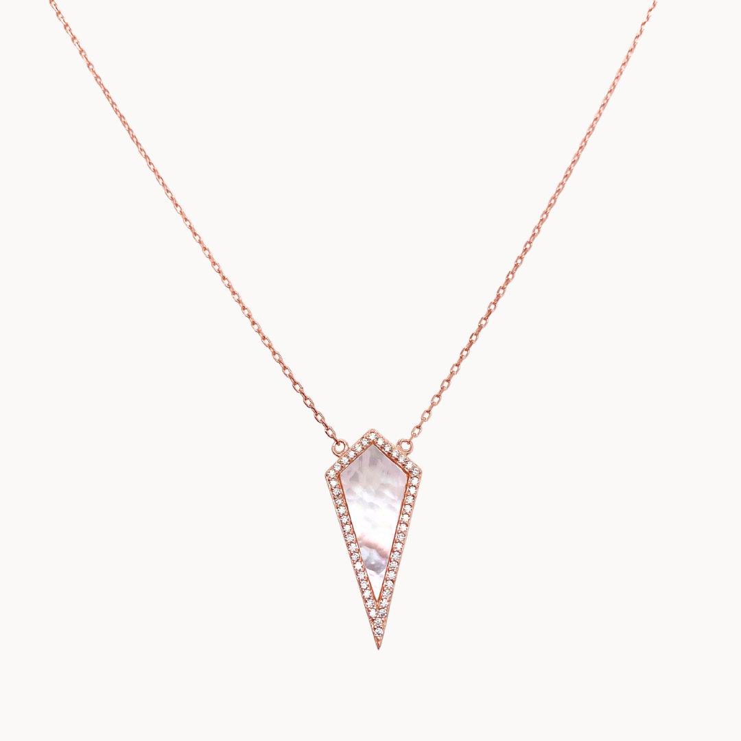Mother of Pearl Micro-pave Kite Necklace
