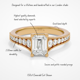 Trinity Emerald Lab Yellow Gold