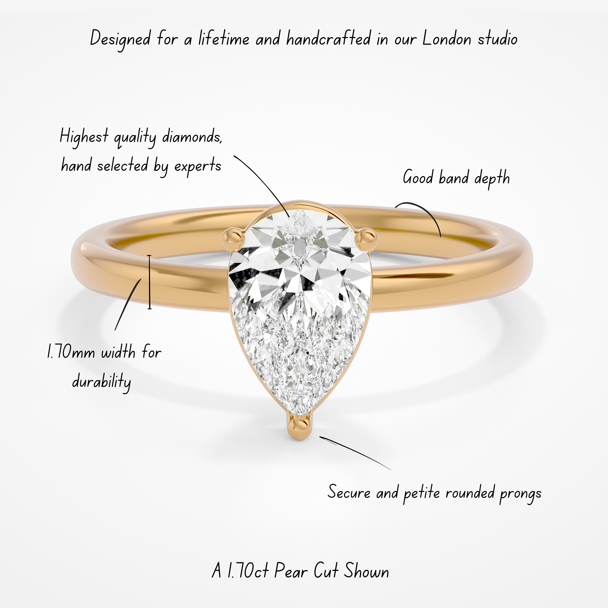 Leso Pear Yellow Gold