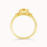 Citrine & Diamond Trilogy Ring