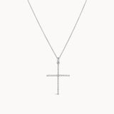 Diamond Cross Necklace - White Gold