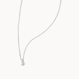 Dainty Diamond Oval Necklace - White Gold