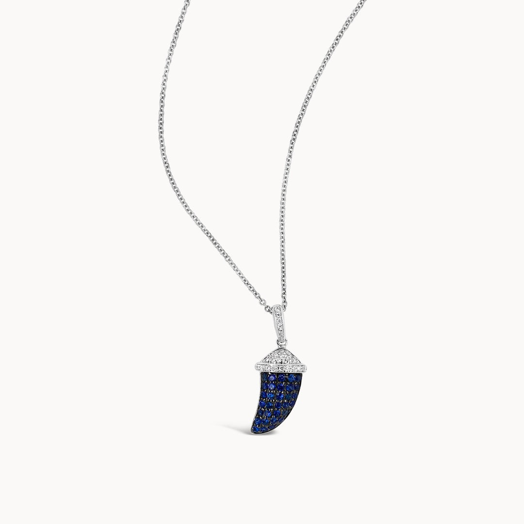 Sapphire & Diamond Horn Necklace