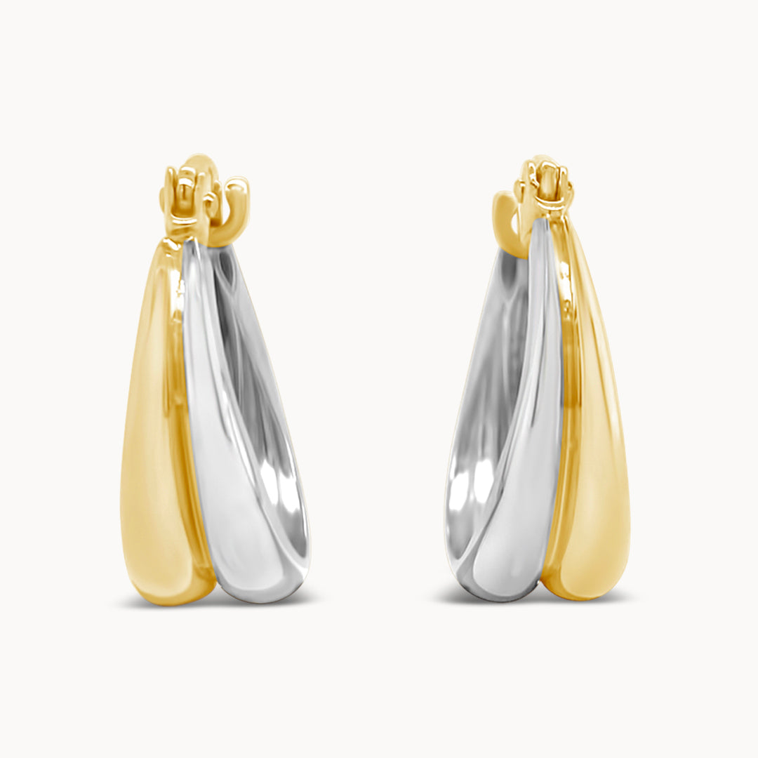 Two-Tone Double Hoop Earrings