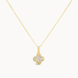 Diamond Flower Necklace - Yellow Gold