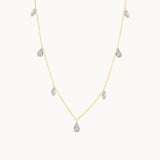 Fancy Diamond Multi-Drop Necklace - Yellow Gold