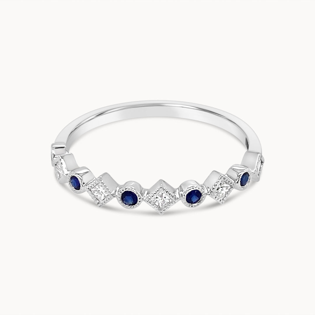 Sapphire & Diamond Ring - White Gold