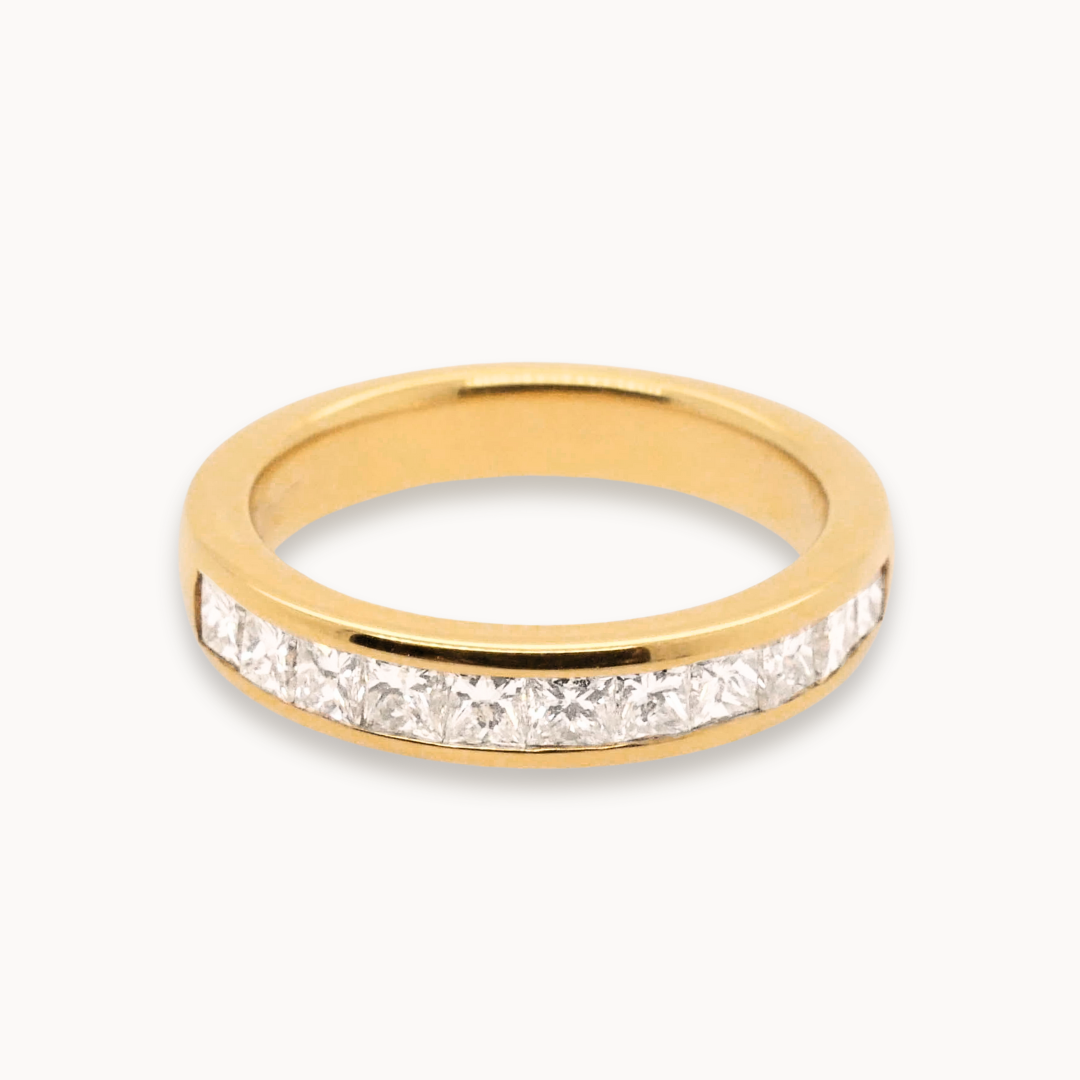 Diamond Channel Ring Yellow Gold