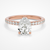 Roxanne Hidden Halo Pear Lab | Rose