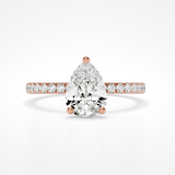 Roxanne Hidden Halo Pear Lab | Rose