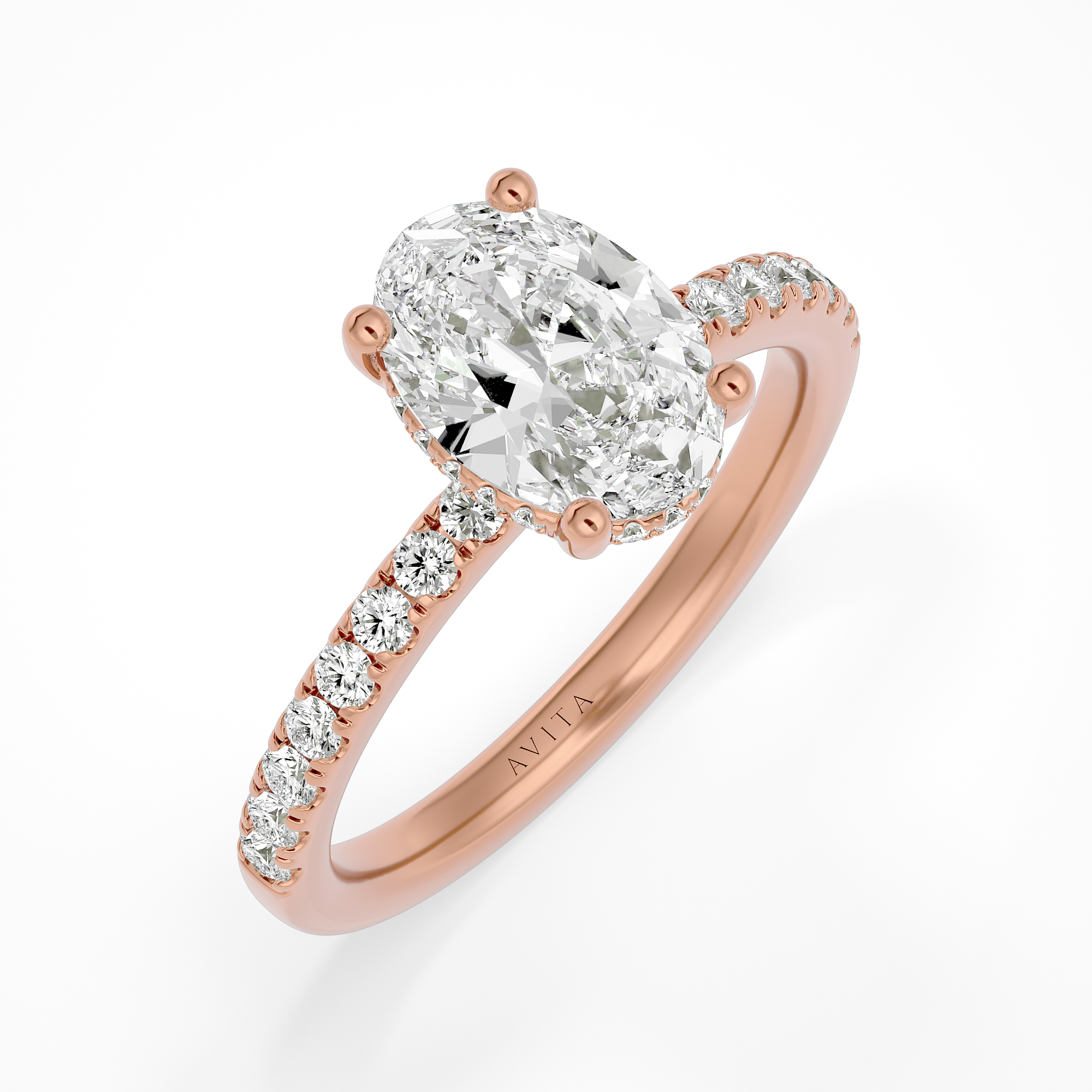 3.00ct Roxanne Hidden Halo Oval Lab