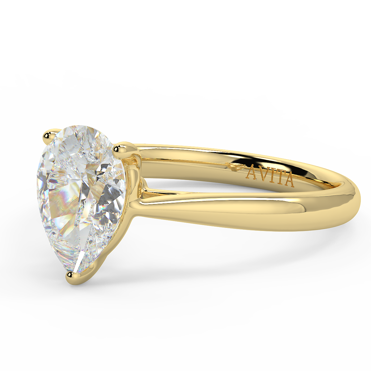 Denia Pear | Yellow Gold
