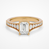 Trinity Emerald Lab Yellow Gold