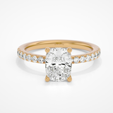 Roxanne Hidden Halo Elongated Cushion Lab - Yellow Gold