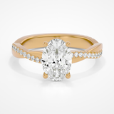 Daisy Oval Lab Yellow Gold