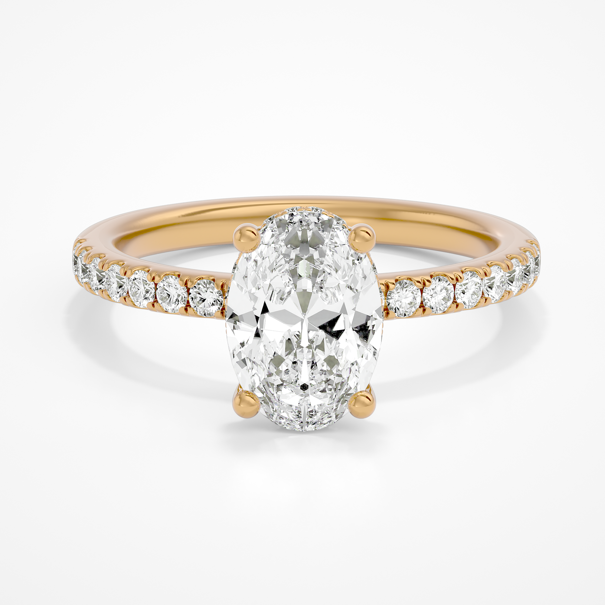 Roxanne Hidden Halo Oval Lab | Yellow