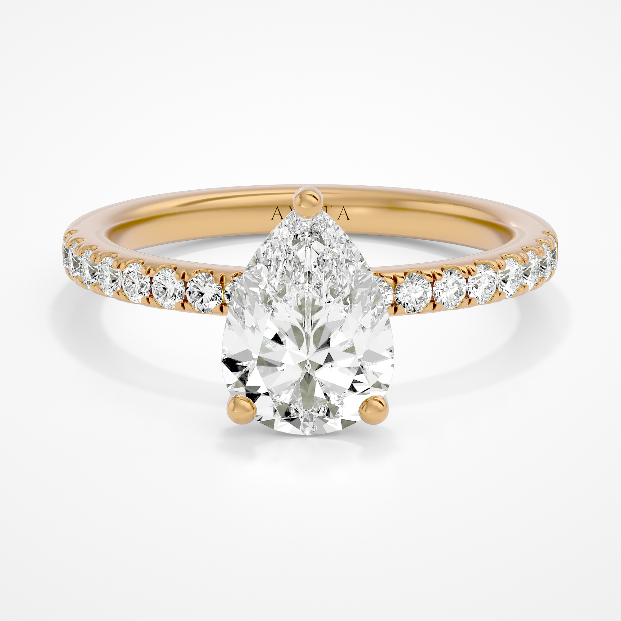 Roxanne Hidden Halo Pear Lab | Yellow