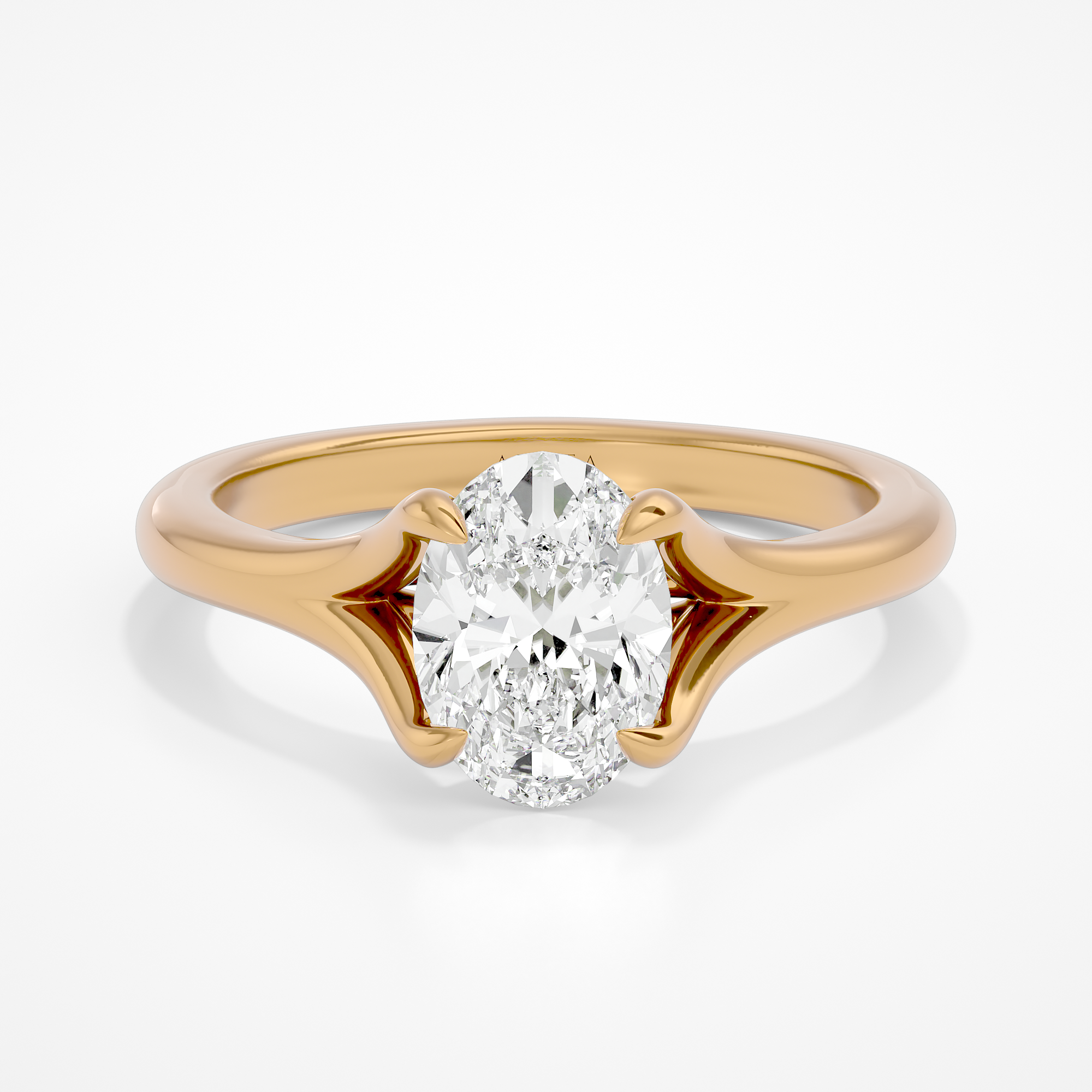 Hilda Oval Lab Yellow Gold