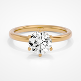 Leso Round 6 prong Lab Yellow Gold