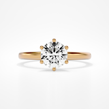 Leso Round 6 prong Lab Yellow Gold