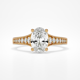 Trinity Oval Lab Yellow Gold