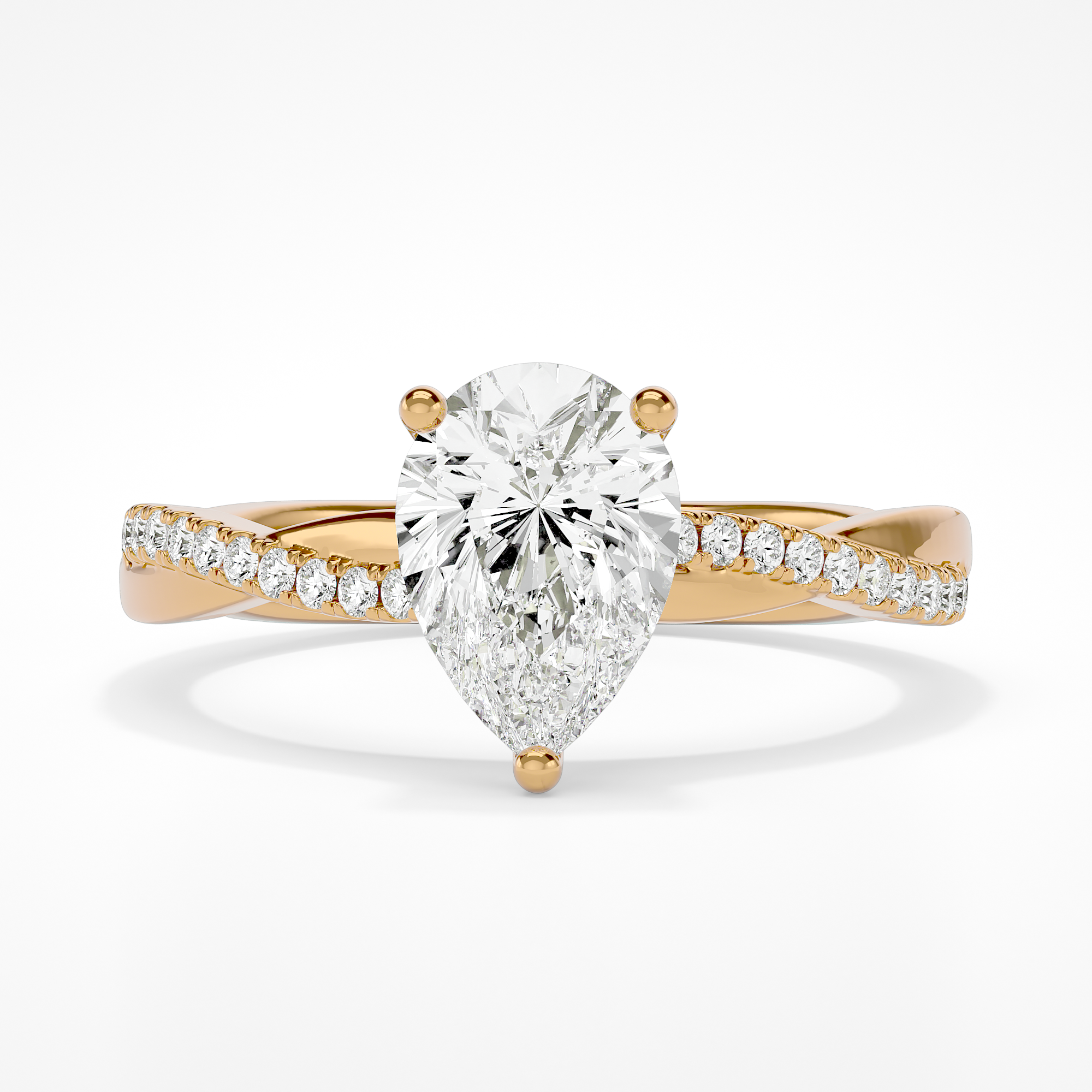 Daisy Pear Yellow Gold