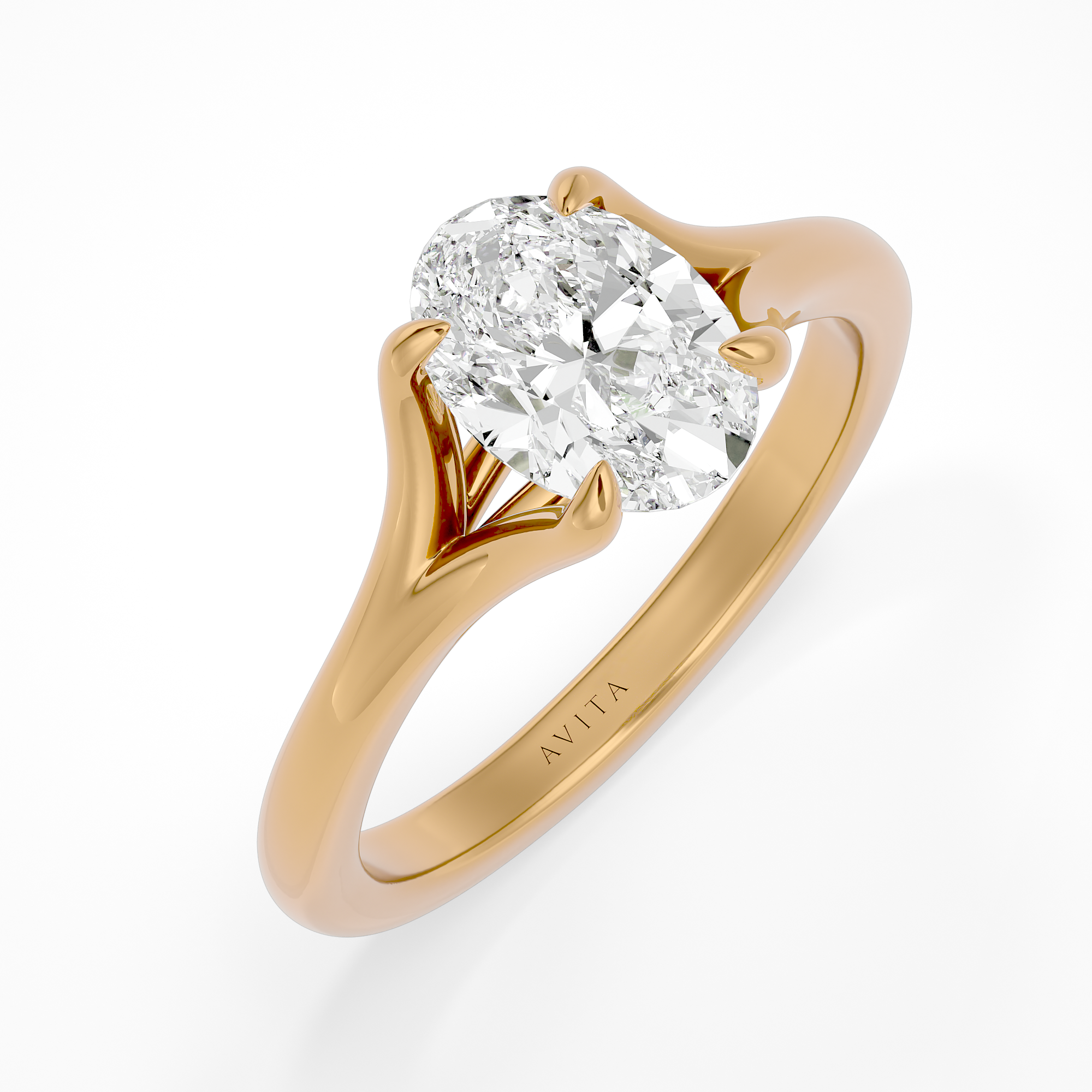 Hilda Oval Lab Yellow Gold