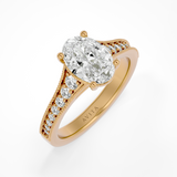 Trinity Oval Lab Yellow Gold