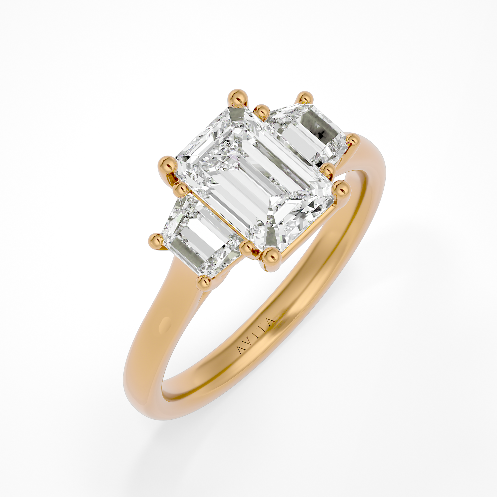 Heather Emerald Lab Yellow Gold