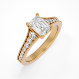 Trinity Emerald Lab Yellow Gold