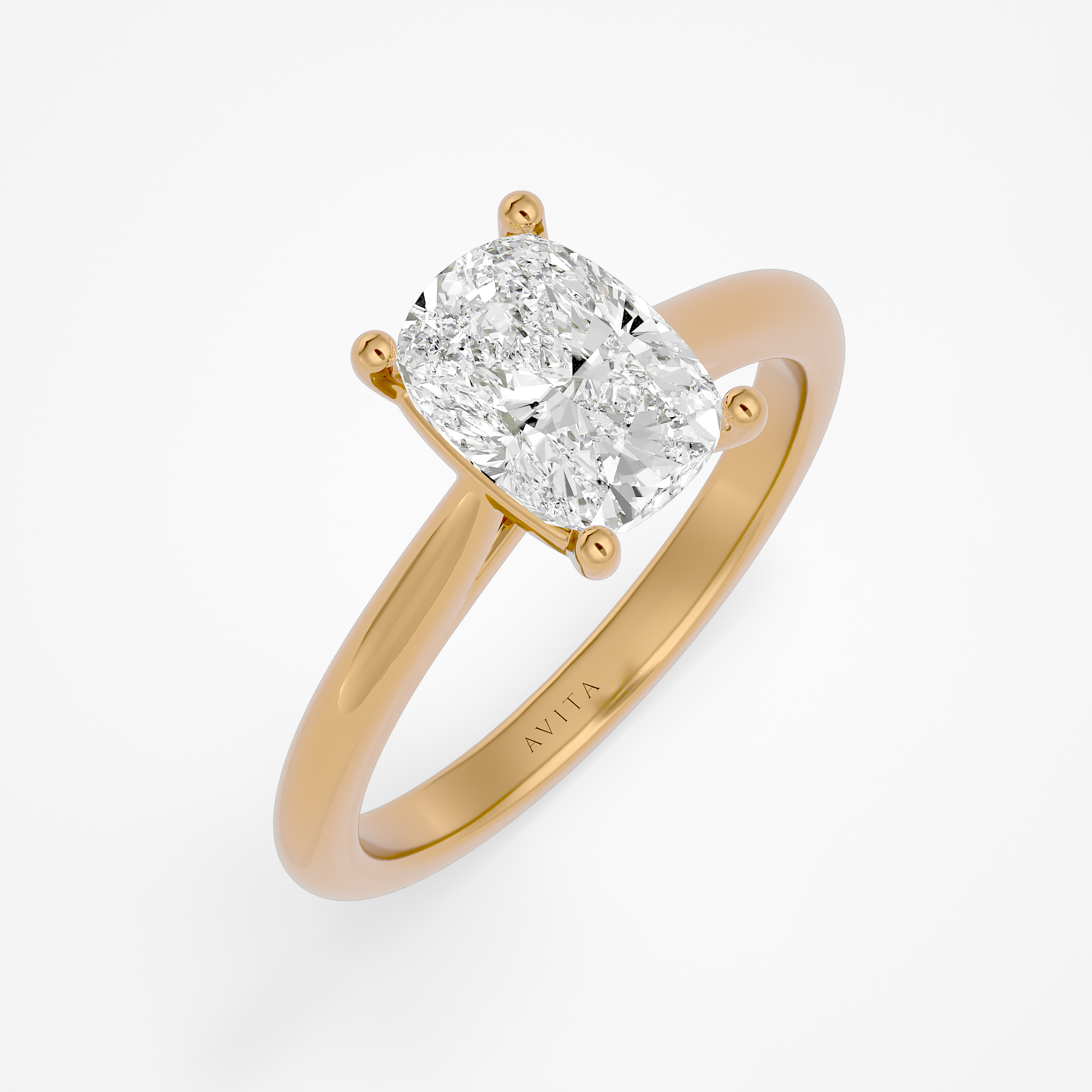 Denia Elongated Cushion Lab Yellow Gold