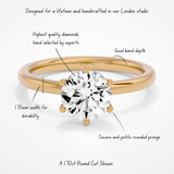 Leso Round 6 prong Lab Yellow Gold