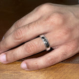 Mens Millgrain Detail Court Ring