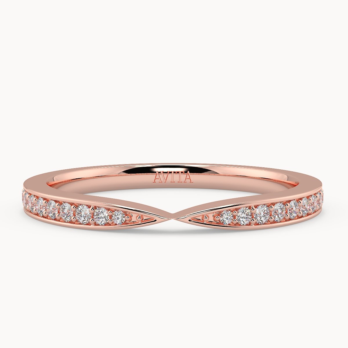 Diamond Pinch Wedding Ring - Avita Jewellery