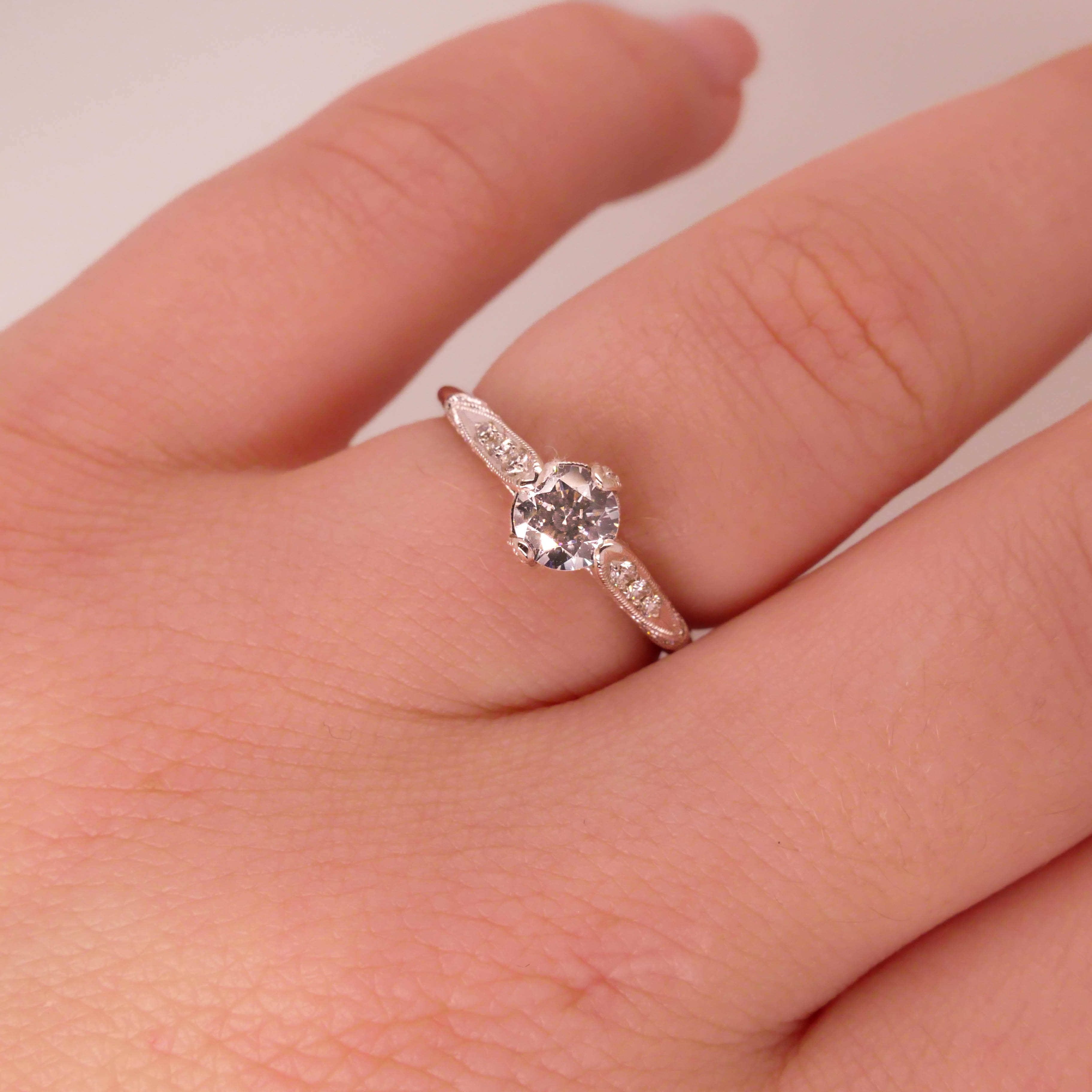 Intricate Detailing Round Diamond Ring
