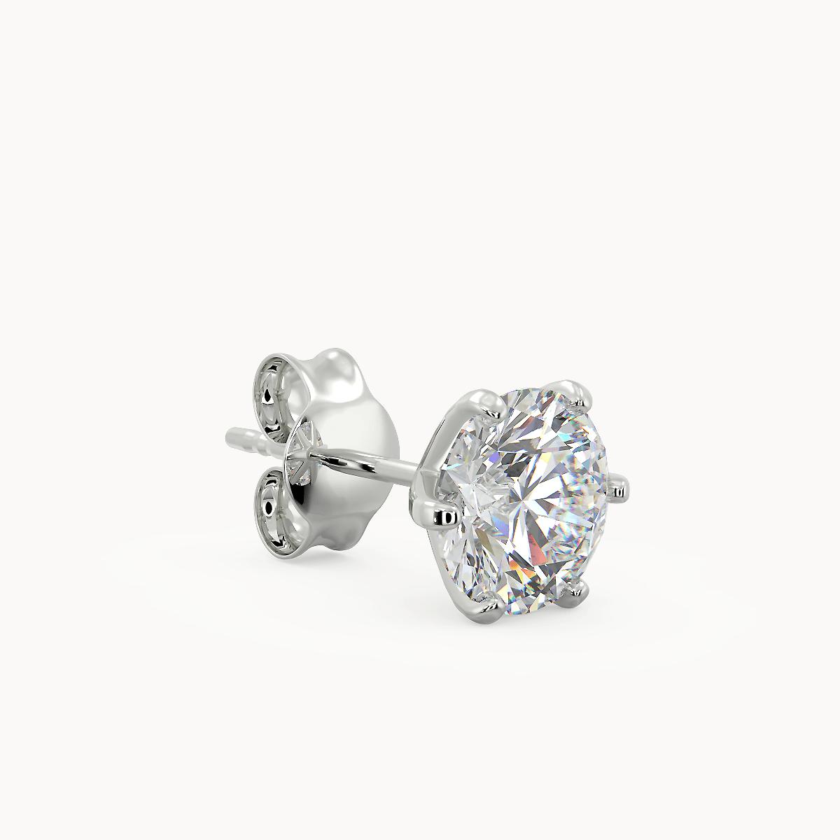 Six Prong Diamond Stud Earrings - Avita Jewellery