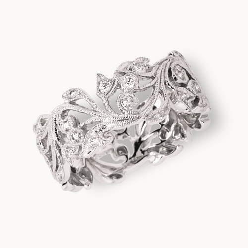 Floral Vine Ring White