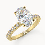 Roxanne Hidden Halo Oval Yellow Gold