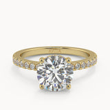 Roxanne Hidden Halo Round Yellow Gold