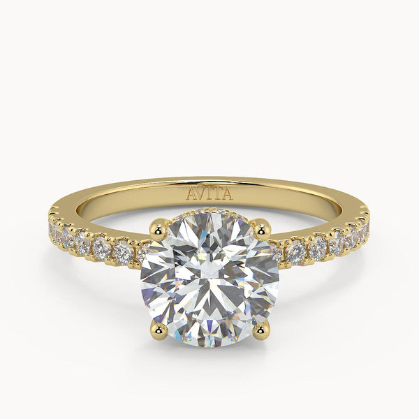 Roxanne Hidden Halo Round Yellow Gold