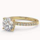 Roxanne Hidden Halo Round Yellow Gold