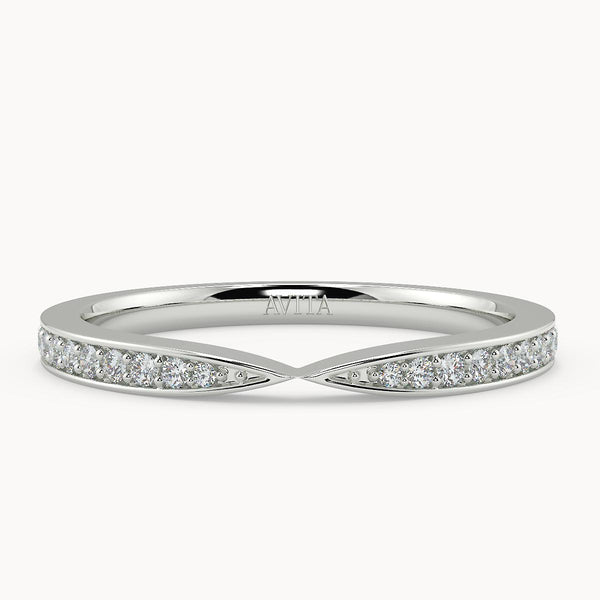 Diamond Pinch Wedding Ring | WHITE