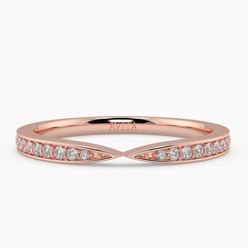 Lab Diamond Pinch Wedding Ring | ROSE