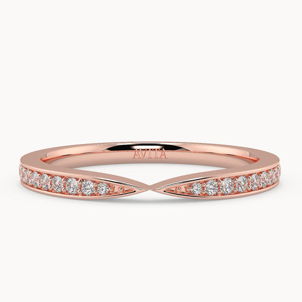 Lab Diamond Pinch Wedding Ring | ROSE